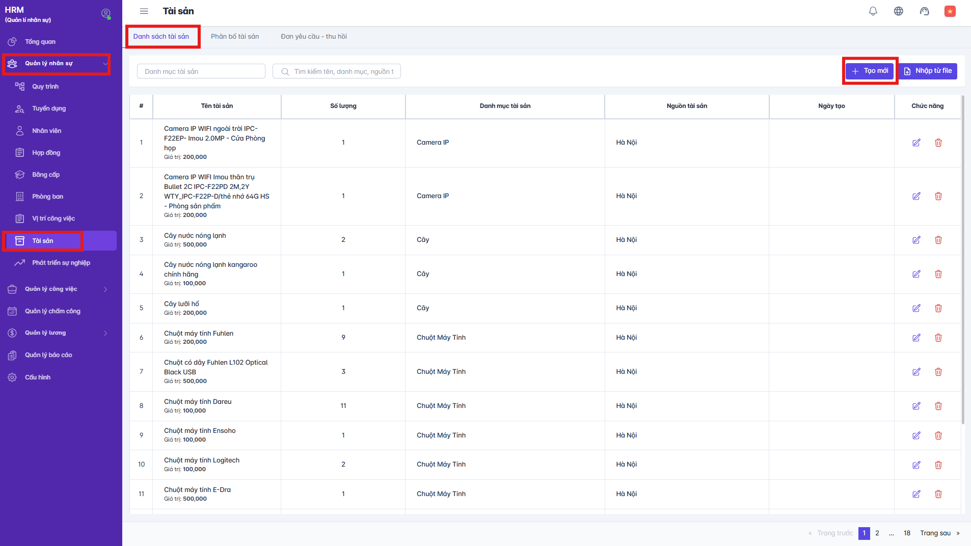 SMART HR | Tài sản