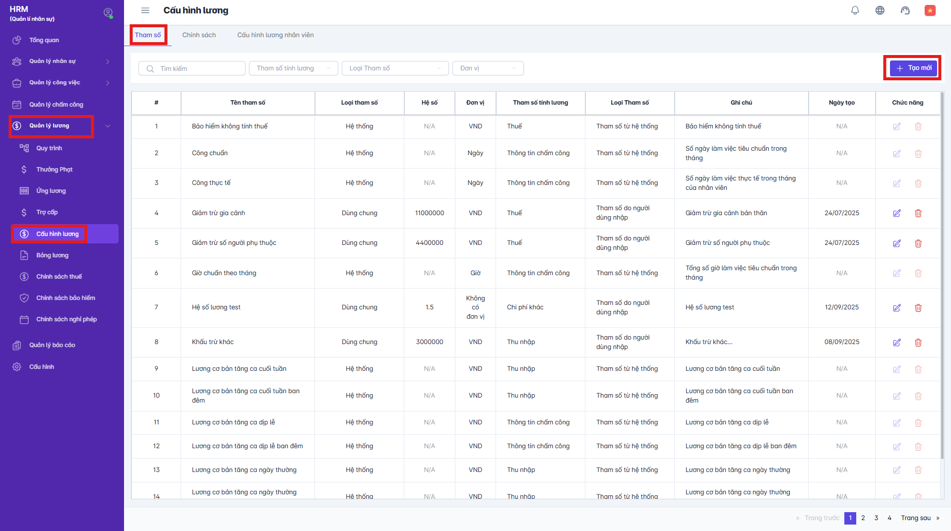 SMART HR | Cấu hình lương