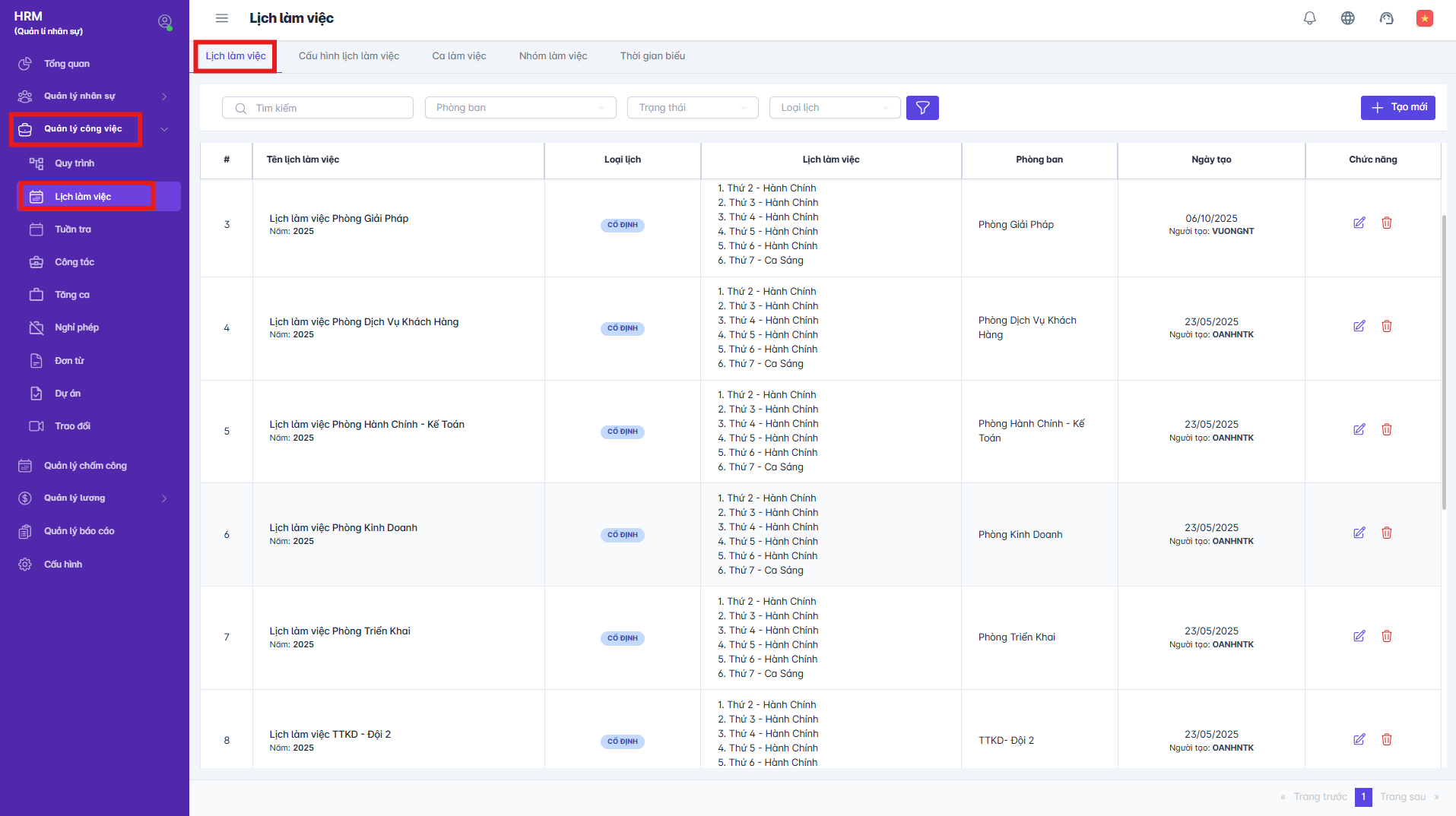 SMART HR | Quản lý công việc