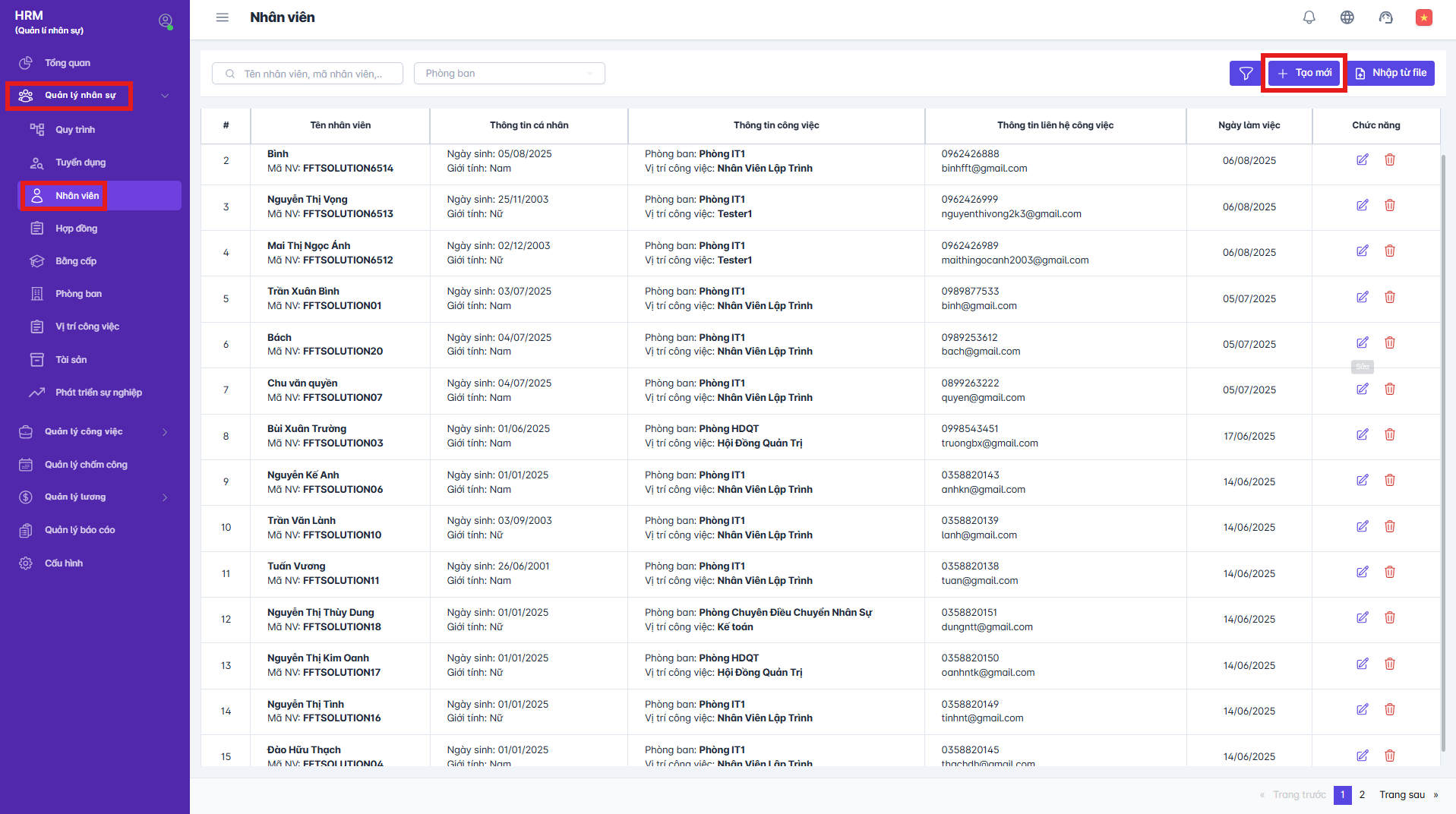 SMART HR | Nhân viên