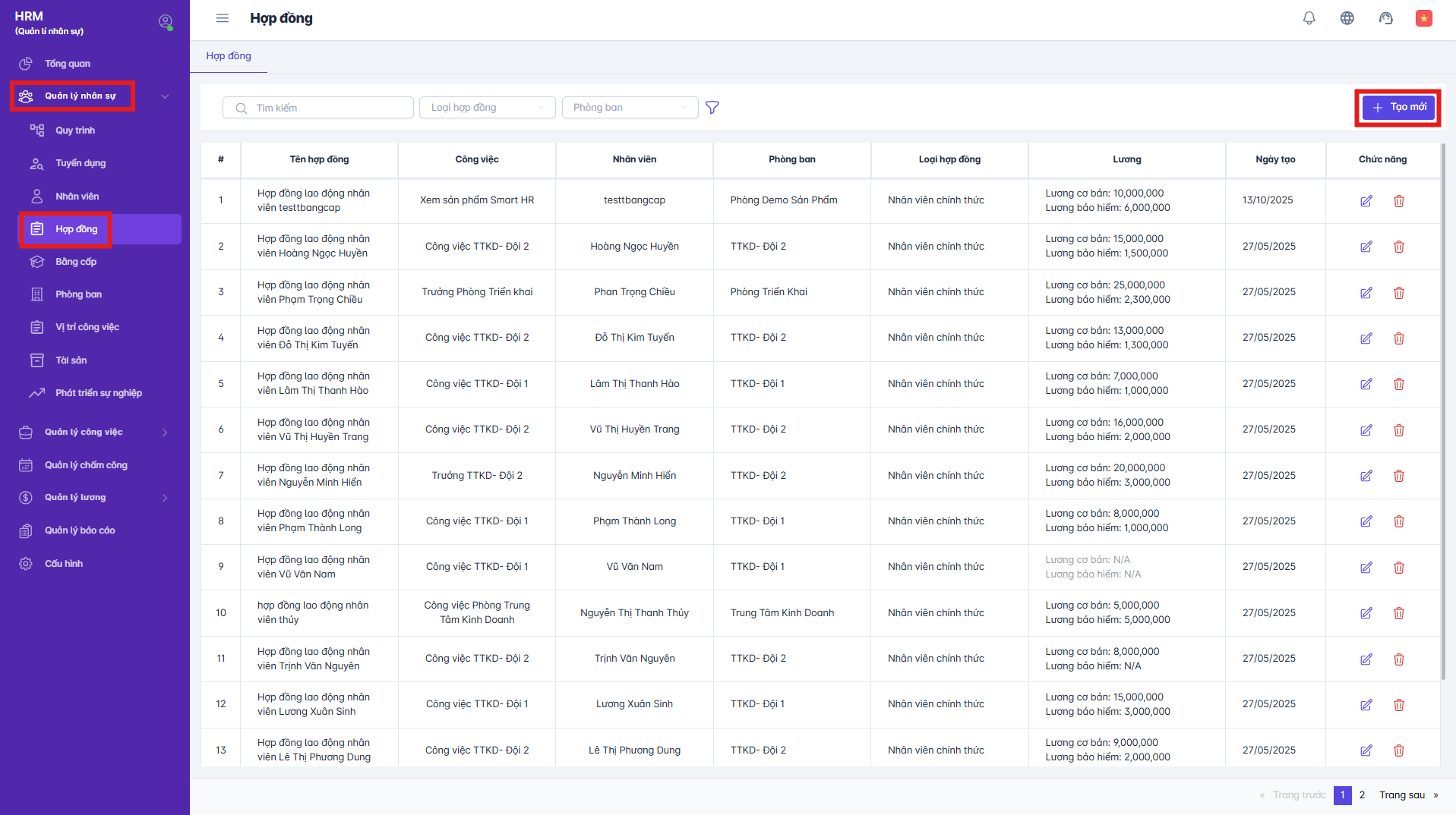 SMART HR | Hợp đồng