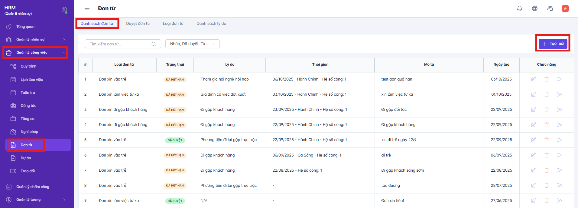 SMART HR | Đơn từ