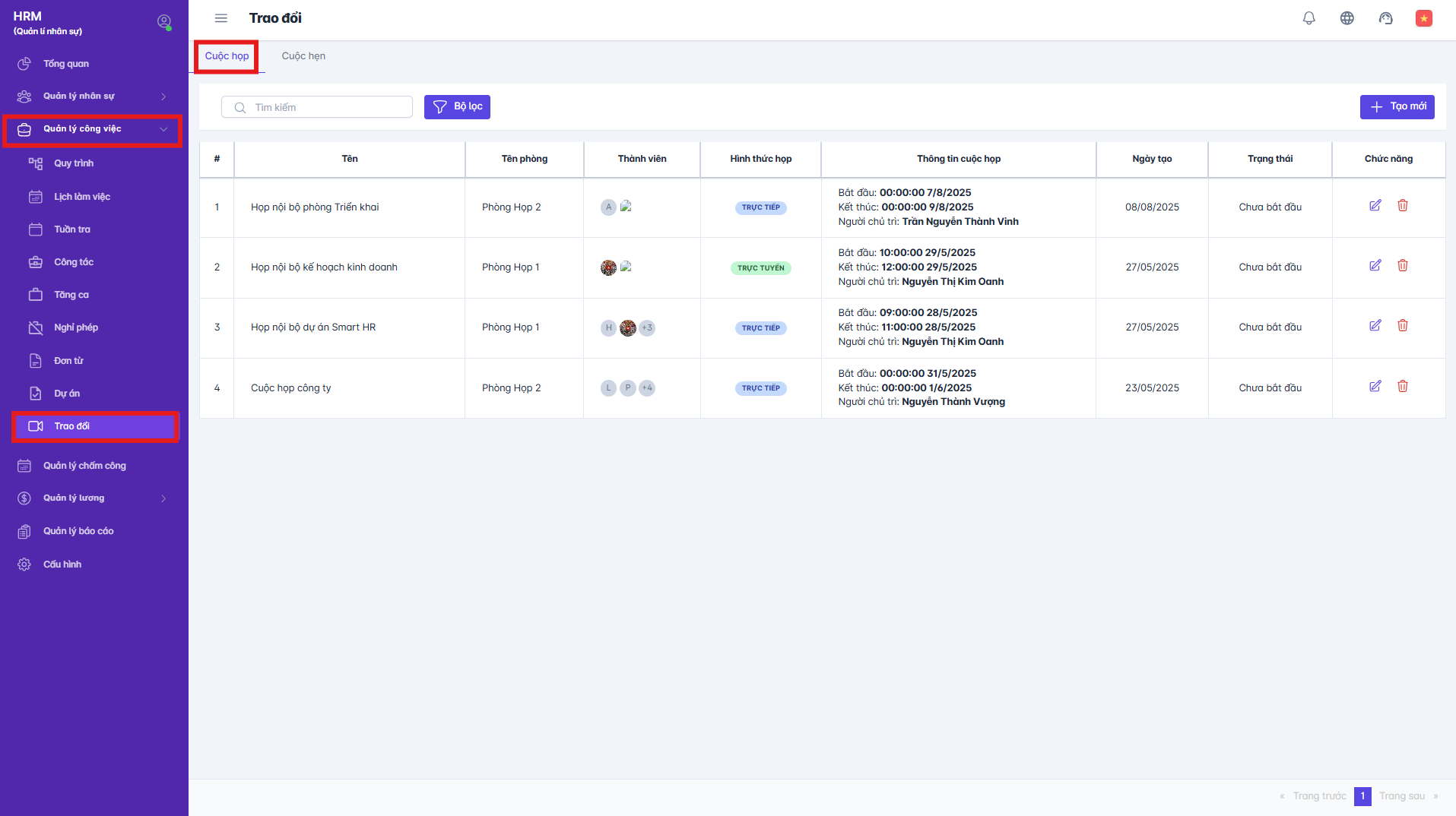 SMART HR | Quản lý công việc