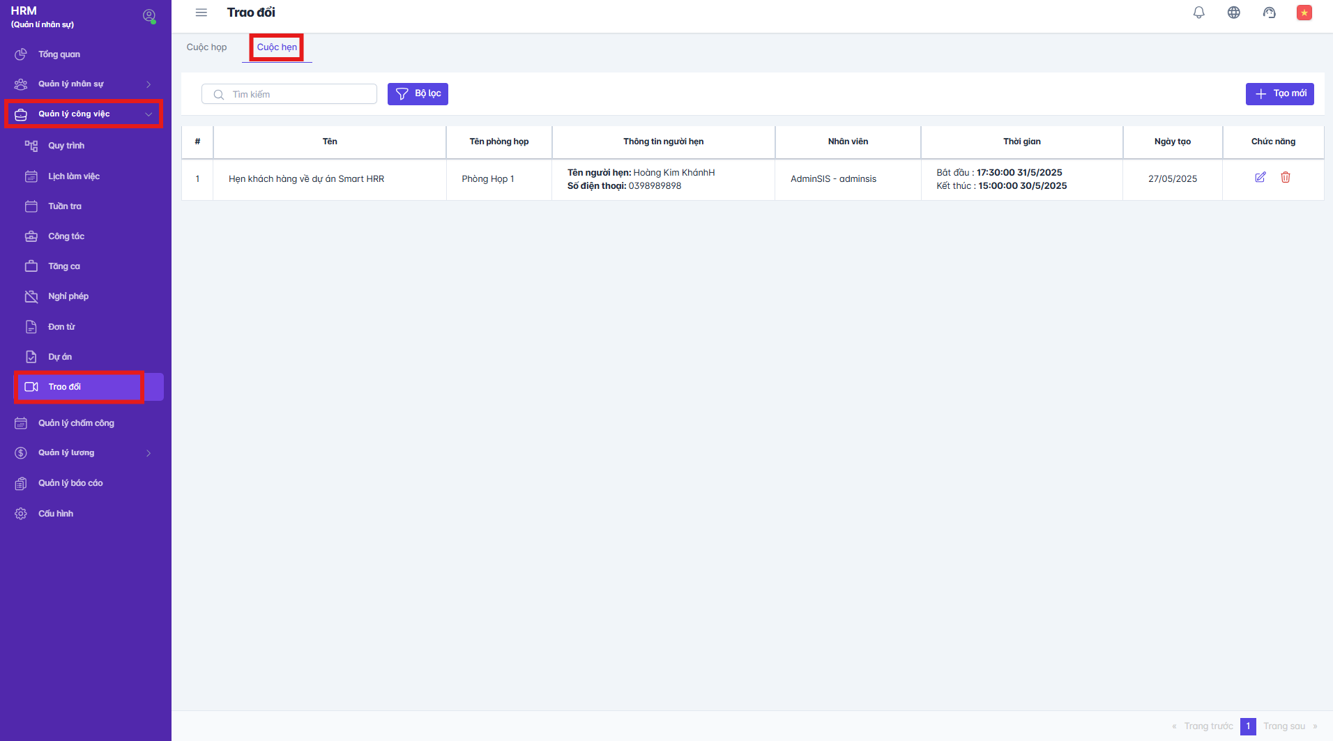 SMART HR | Quản lý công việc