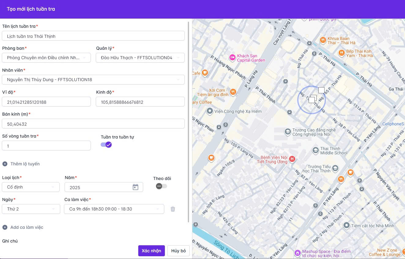 SMART HR | Quản lý lịch tuần tra