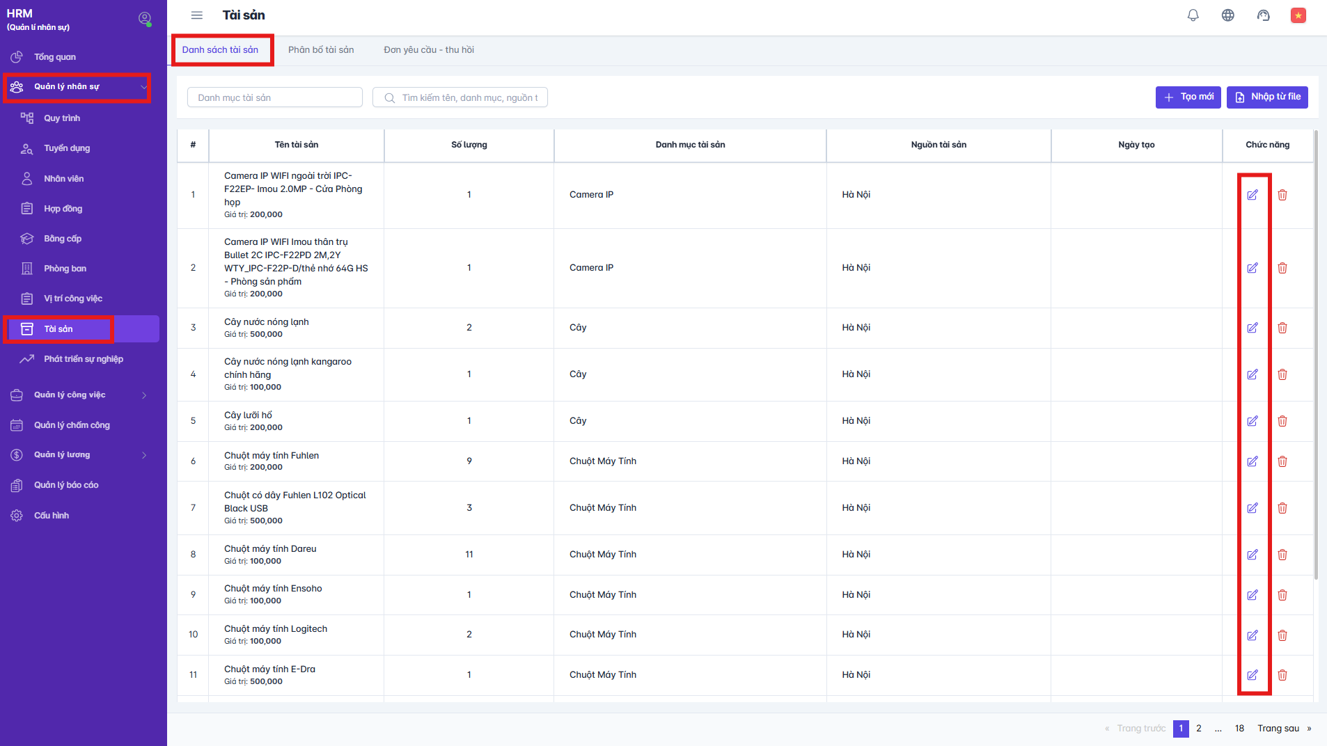 SMART HR | Tài sản