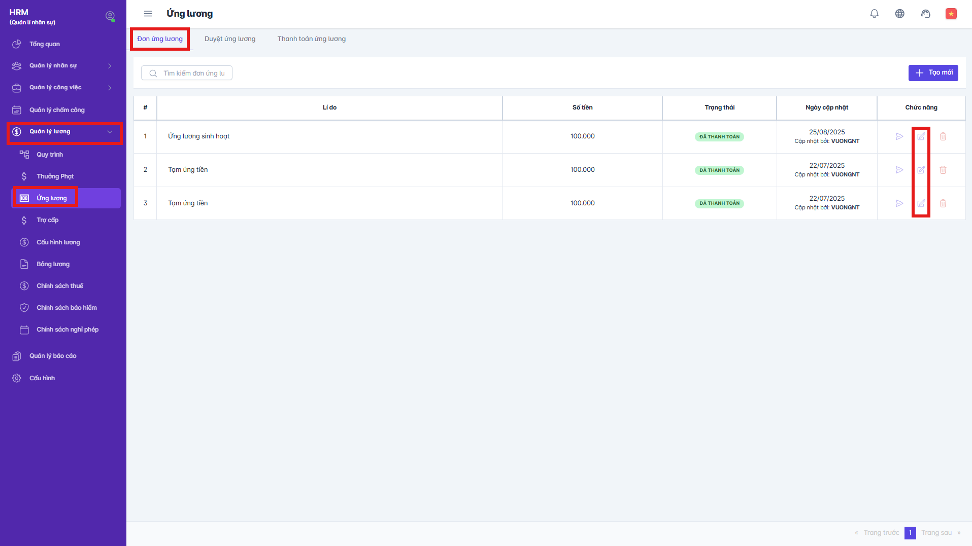 SMART HR | Ứng lương
