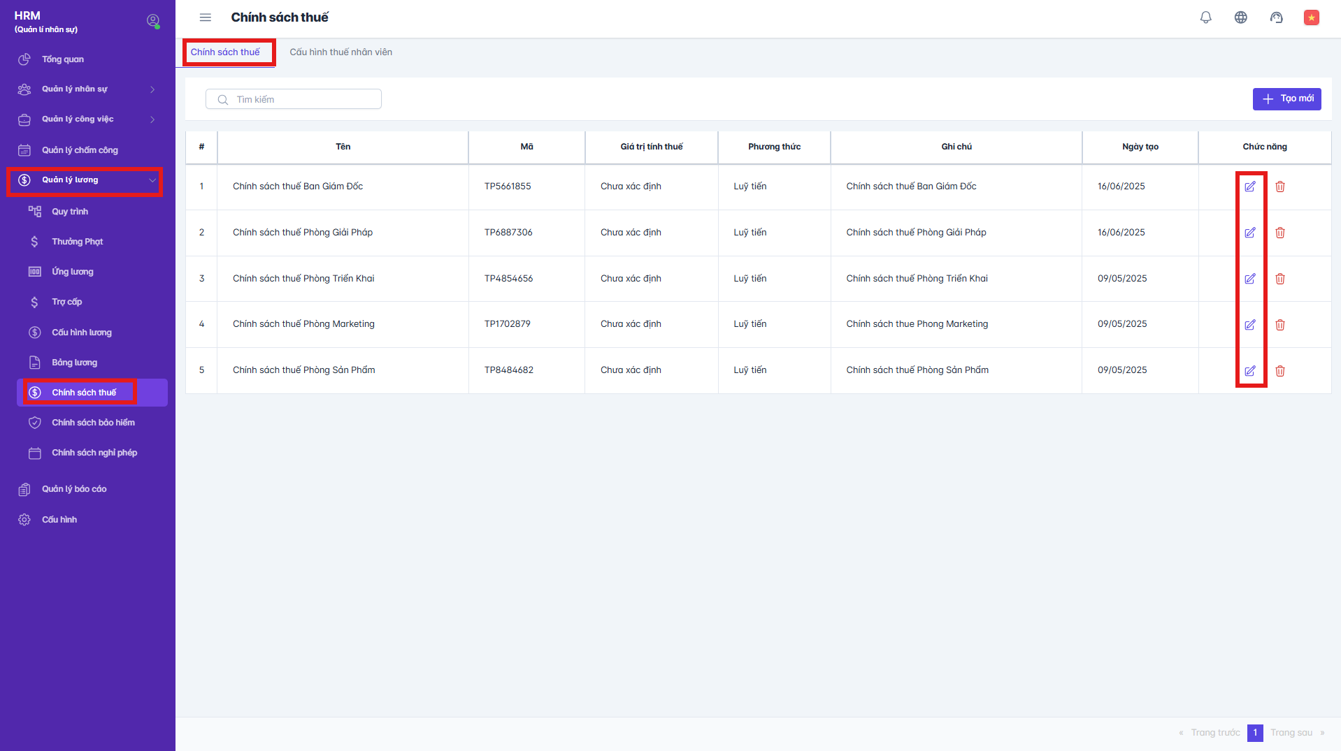 SMART HR | Chính sách thuế