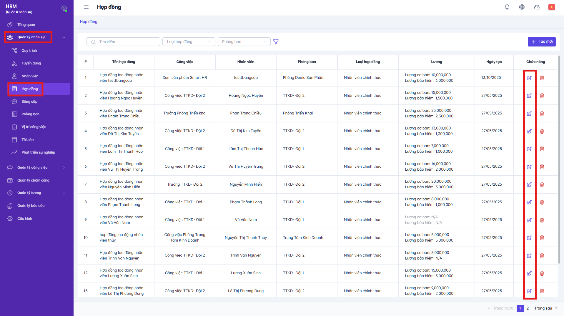 SMART HR | Hợp đồng