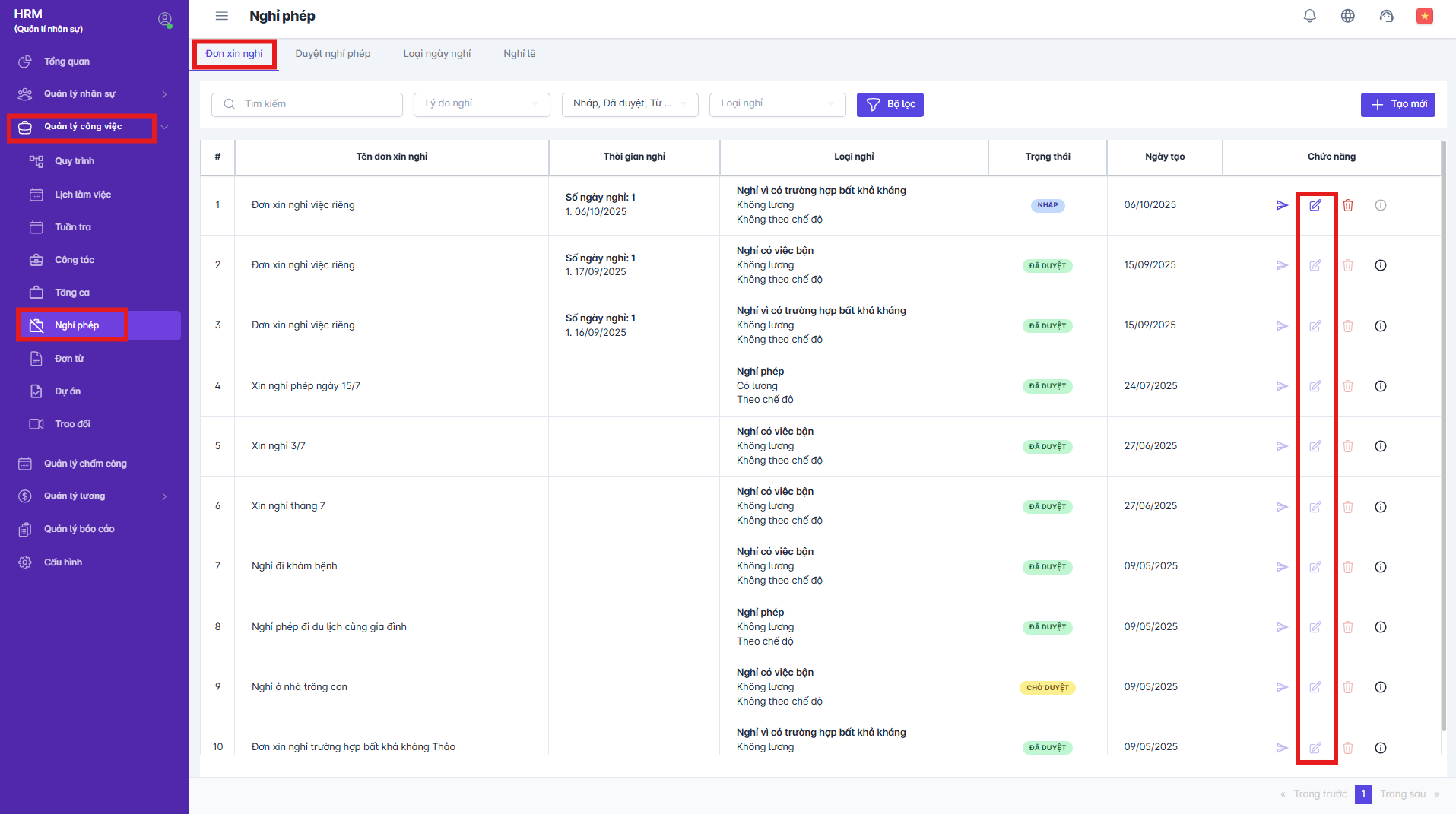 SMART HR | Nghỉ phép