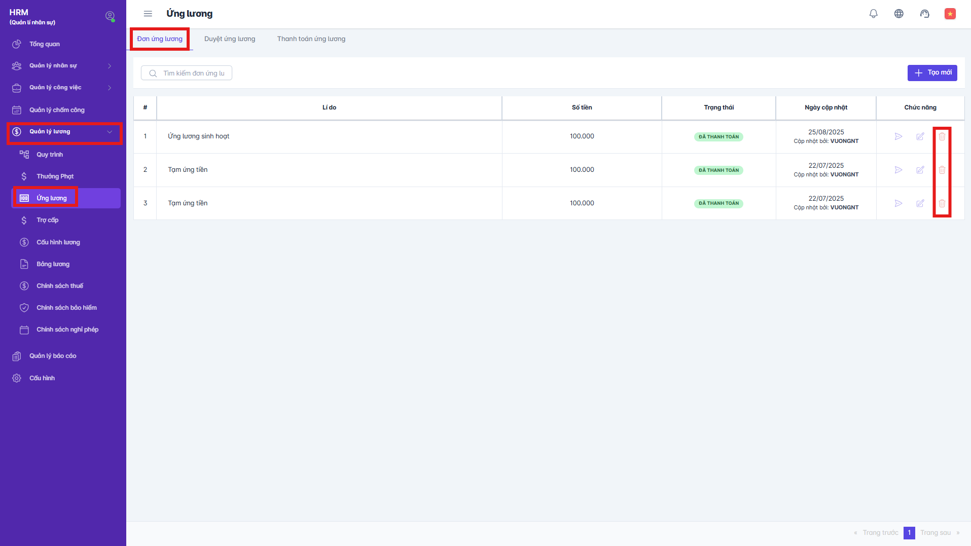 SMART HR | Ứng lương