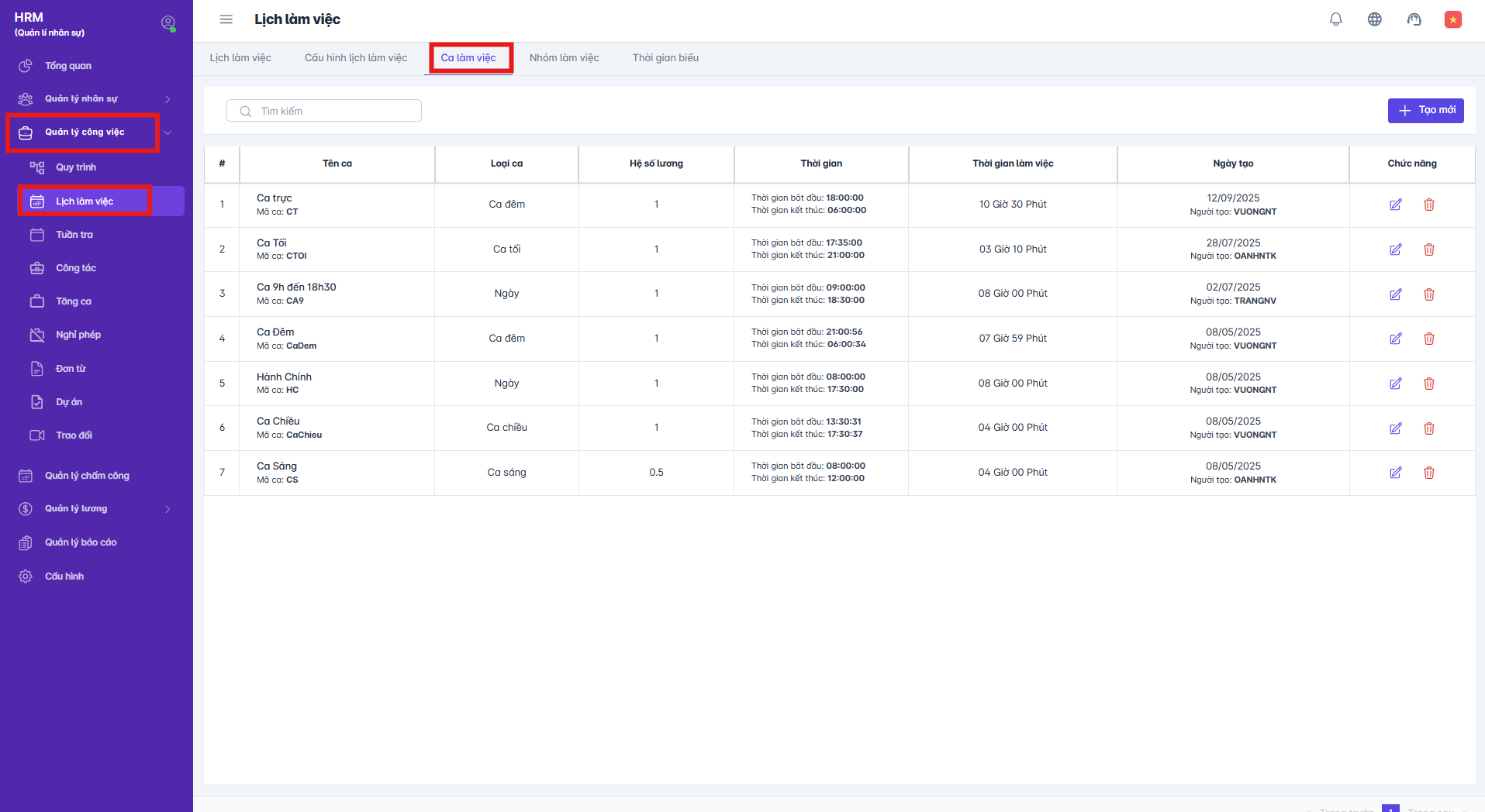 SMART HR | Quản lý công việc