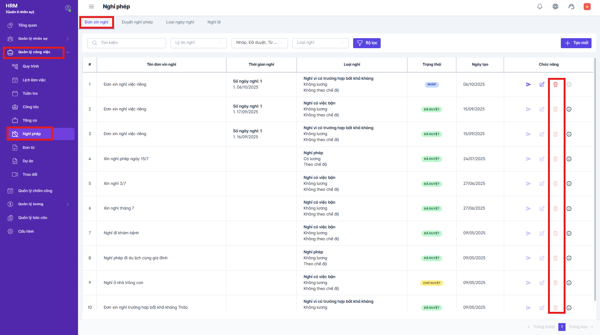 SMART HR | Nghỉ phép