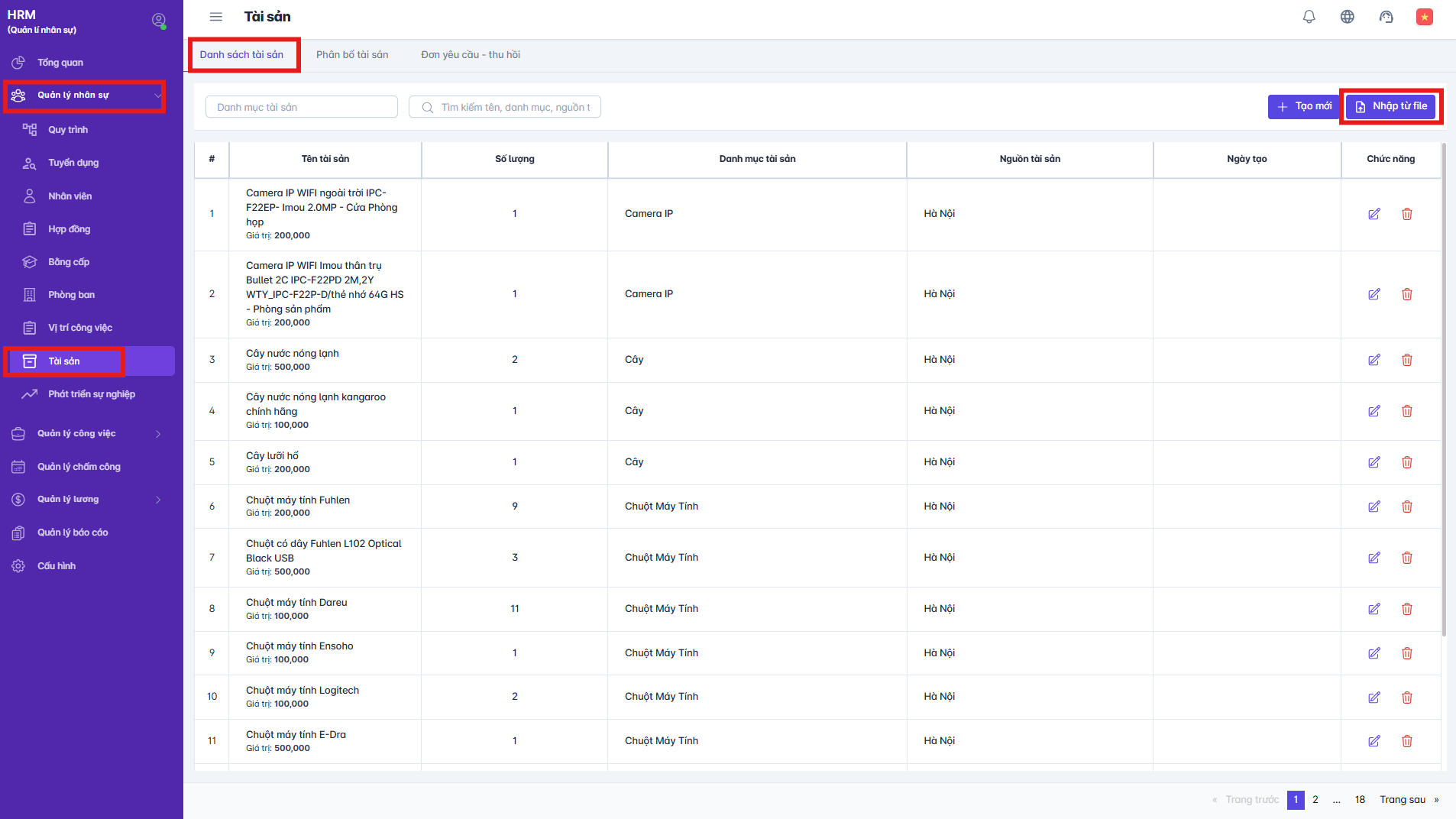 SMART HR | Tài sản