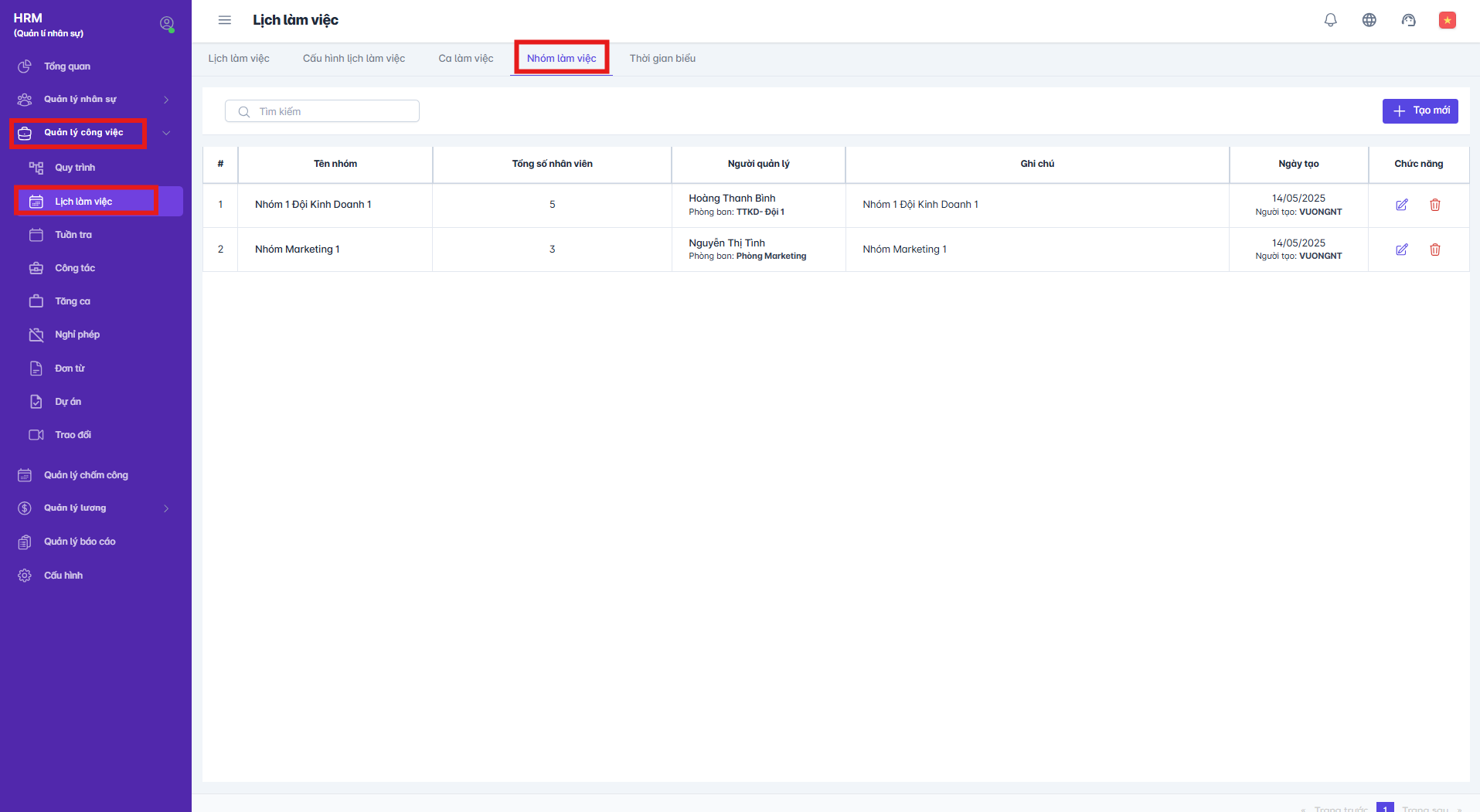 SMART HR | Quản lý công việc