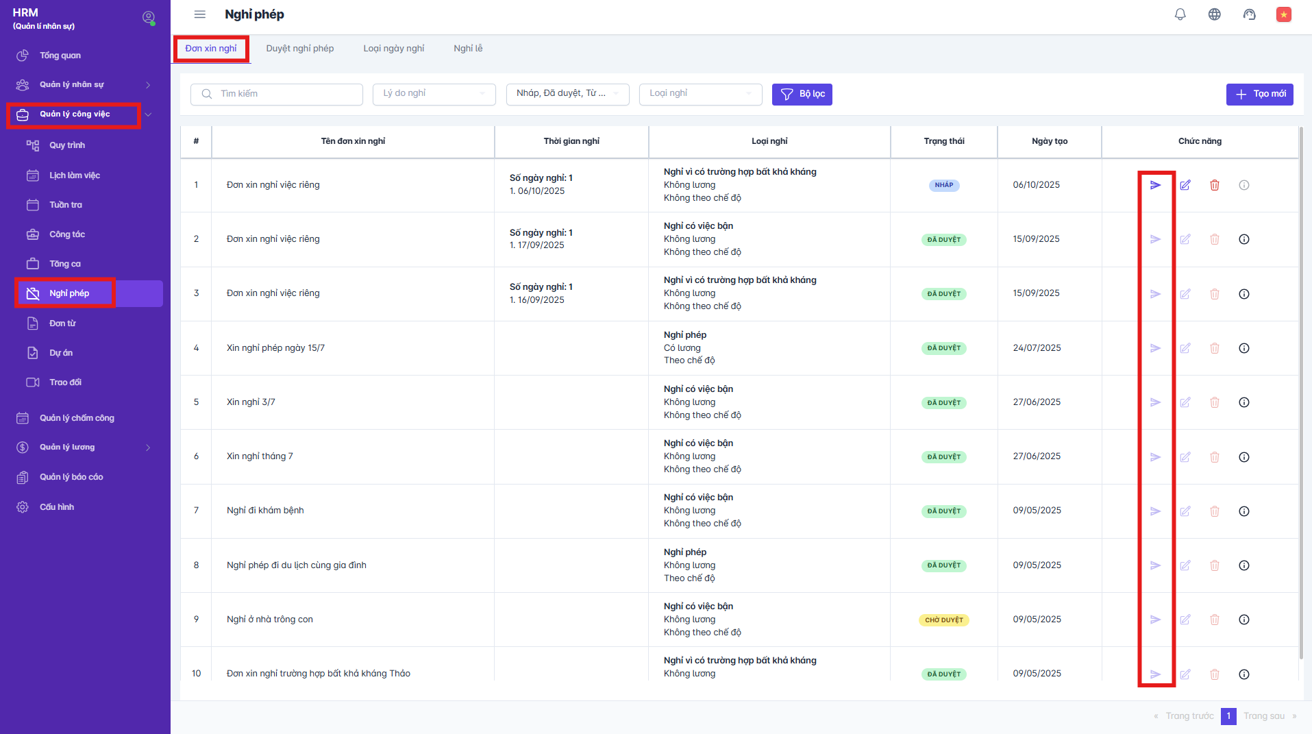 SMART HR | Nghỉ phép
