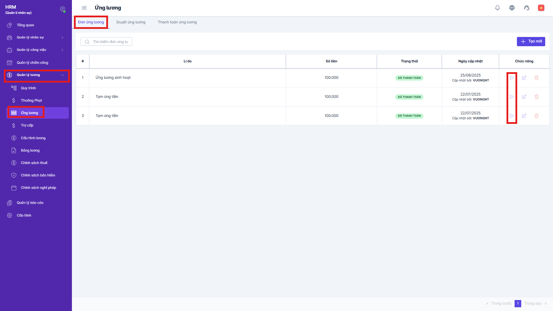 SMART HR | Ứng lương