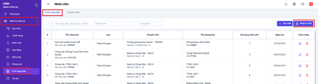 SMART HR | Phòng ban