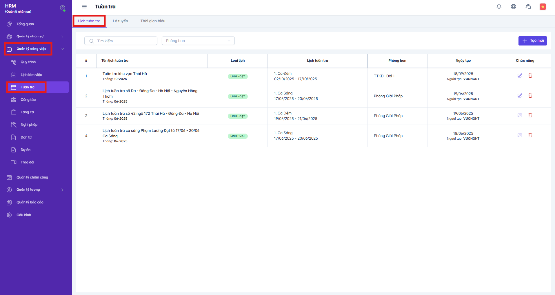SMART HR | Quản lý công việc