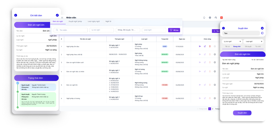 SMART HR | Quản lý lịch nghỉ phép
