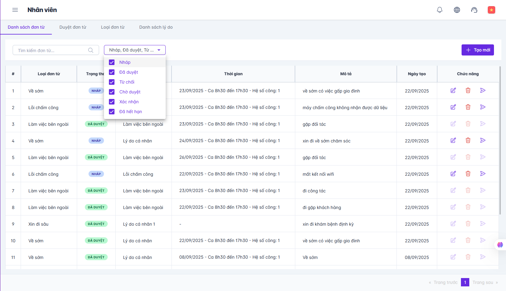 SMART HR | Quản lý đơn từ