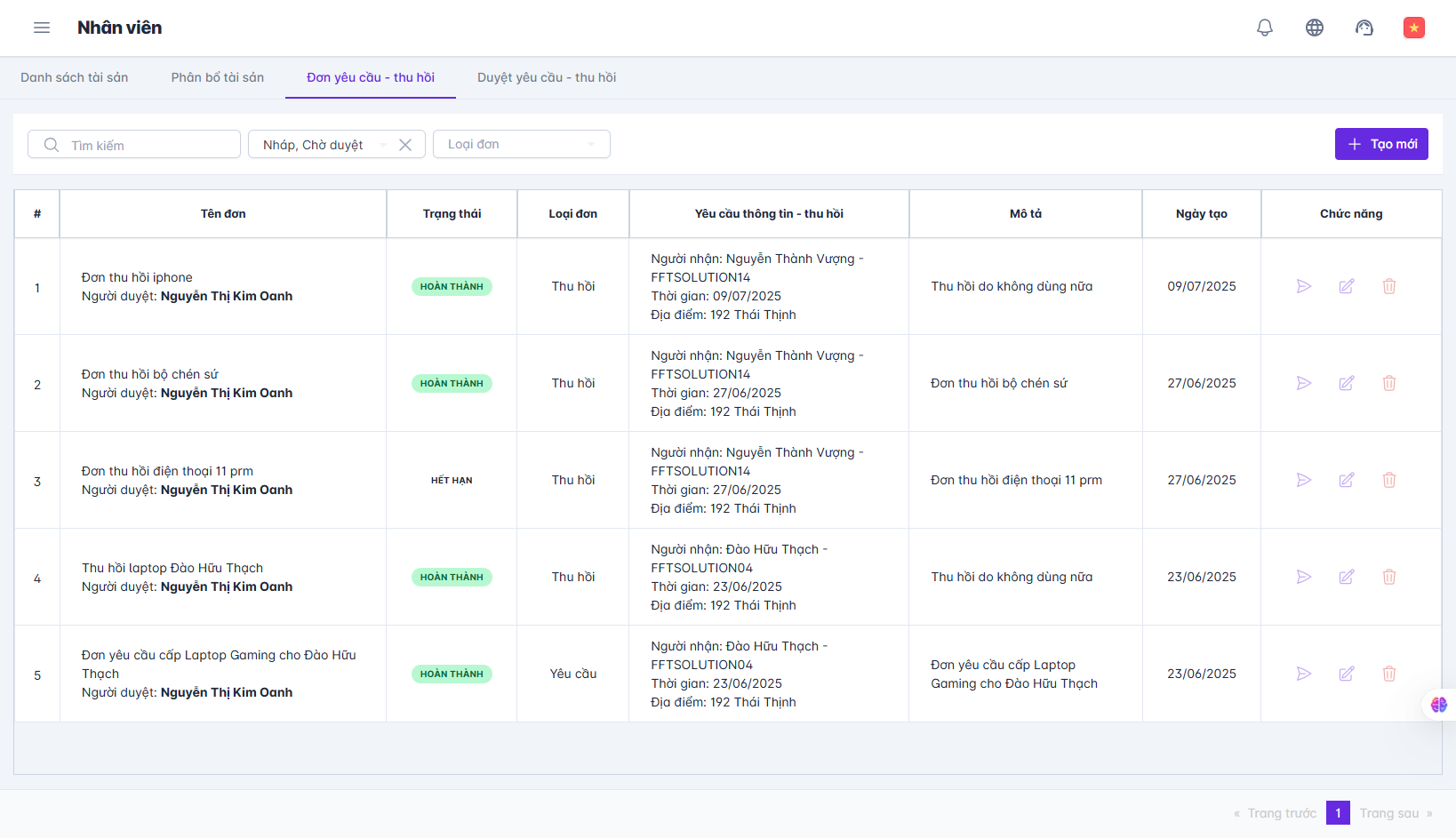 SMART HR | Quản lý tài sản