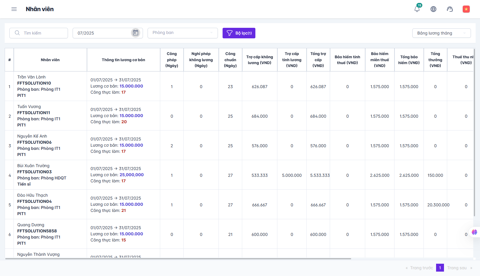 SMART HR | Quản Lý Tiền Lương